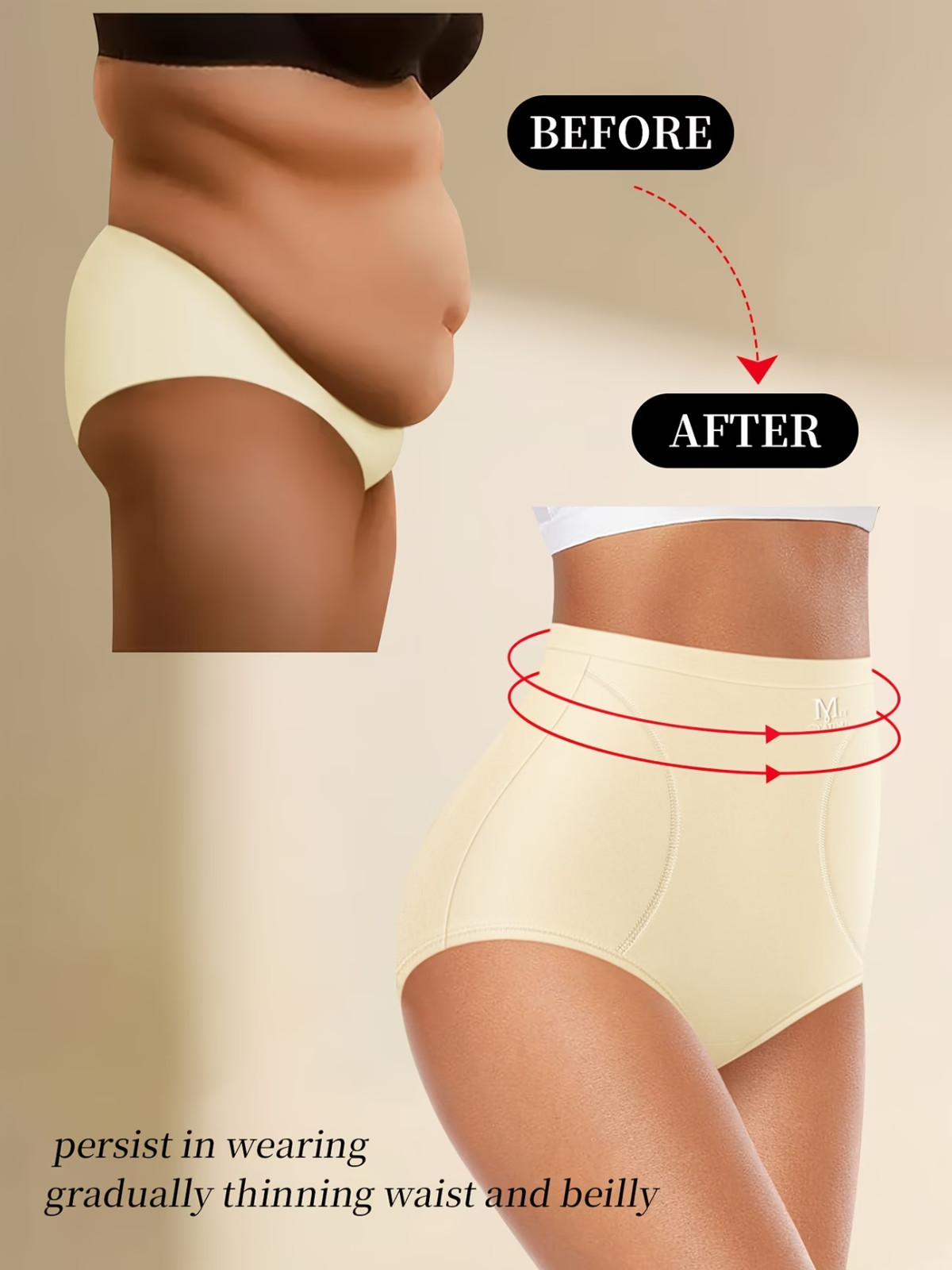 Women’s High Waisted Panties 6 Pack Tummy Control Seamless Shapewear Briefs