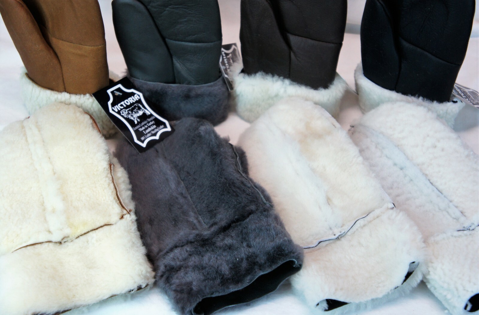 4 COLOR REAL GENUINE SHEEPSKIN SHEARLING LEATHER MITTENS UNISEX Fur Winter S-2XL