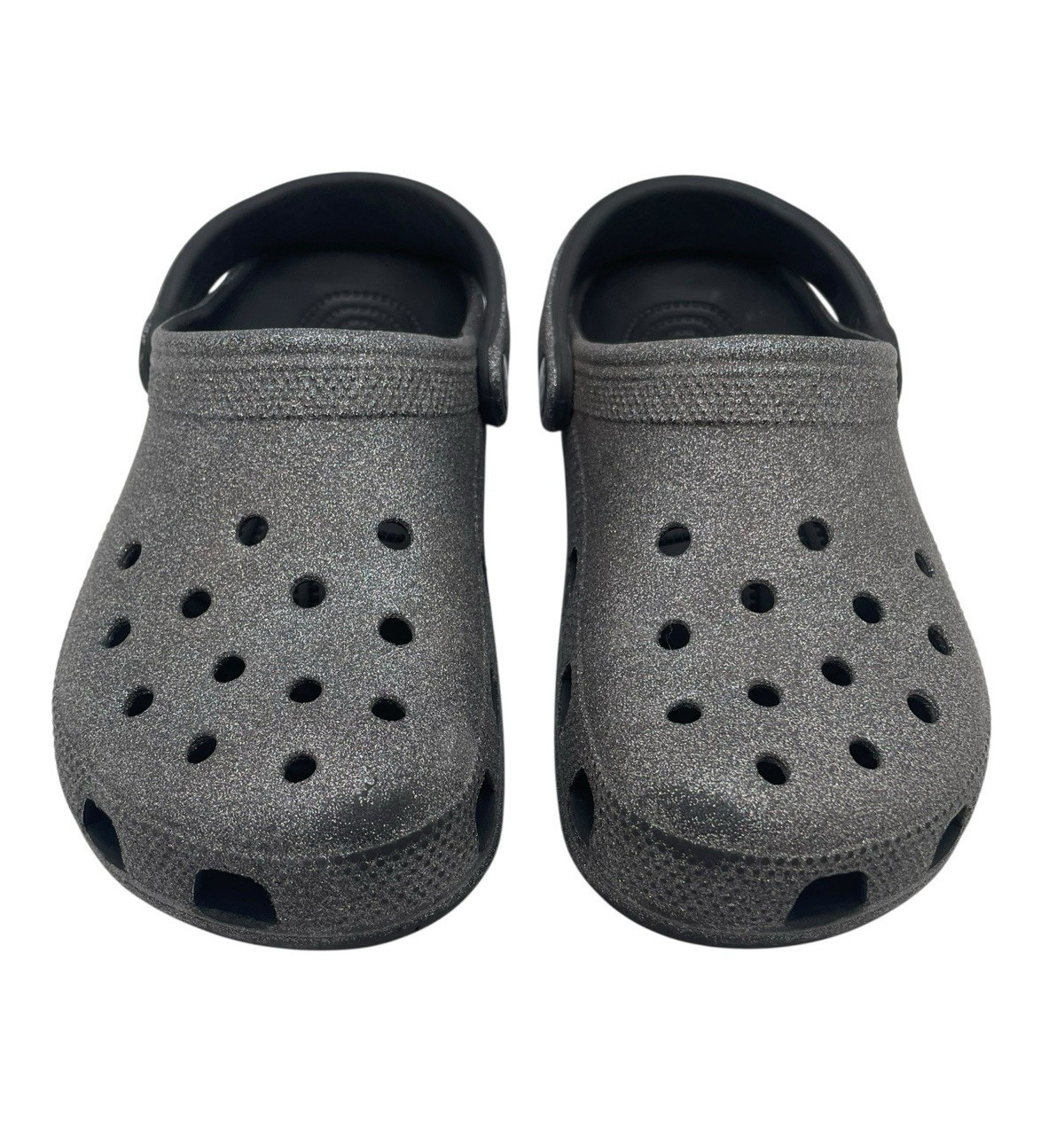 Crocs Classic Clogs Gray Black Glitter Comfort Slip On Shoes Size Men 4 Women 6