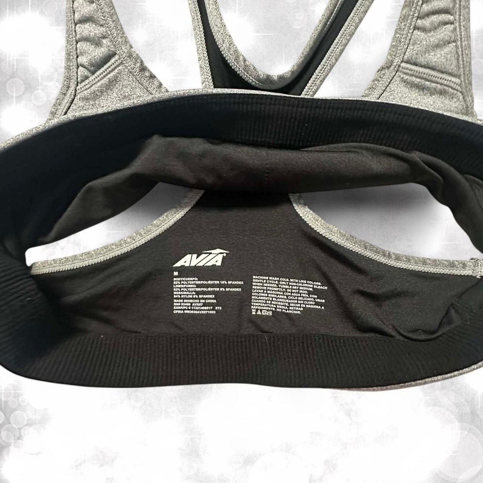 Minimalist style light grey athletic sports bra