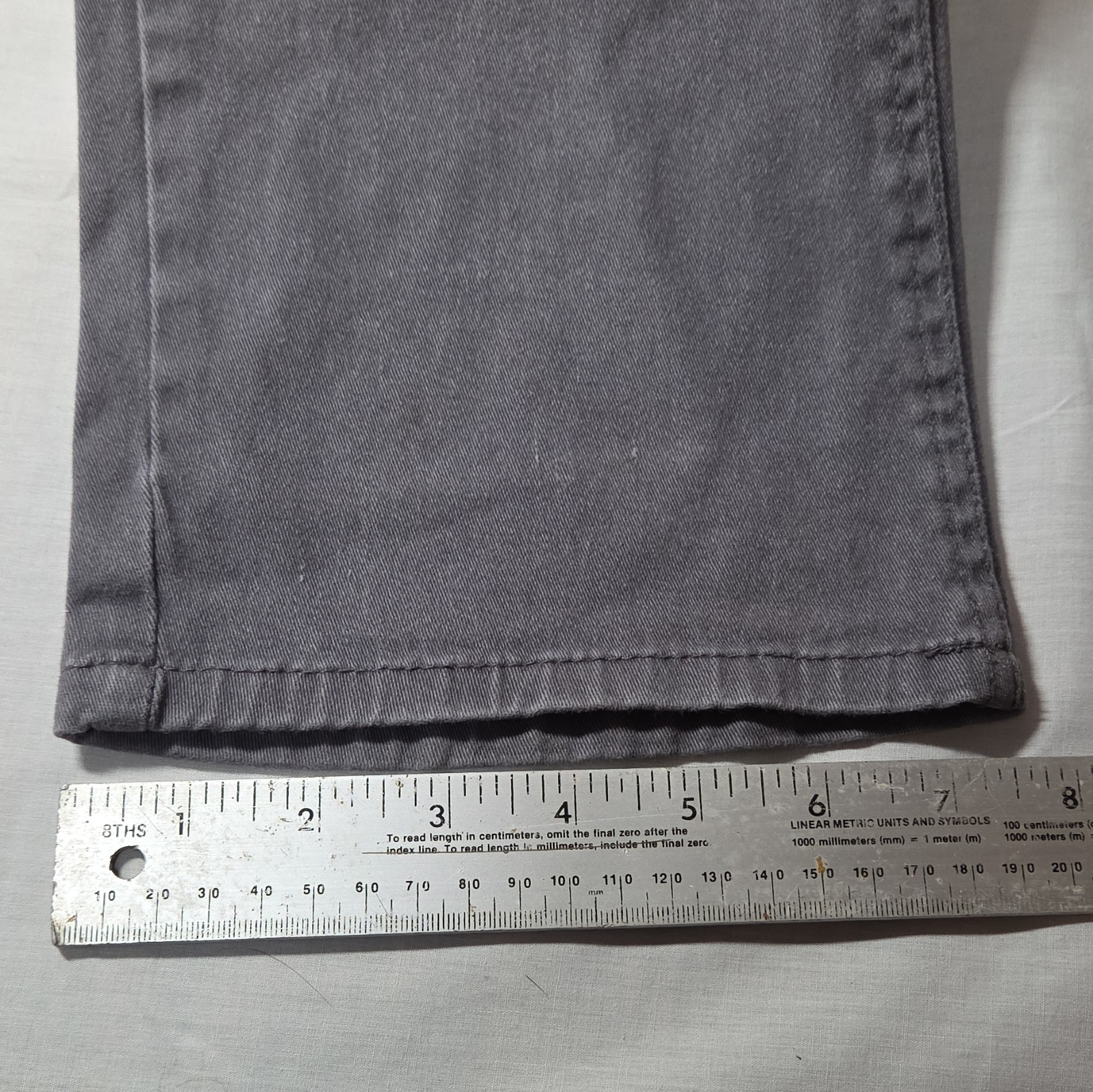 Iron Co. Men’s Gray Pants 32 Regular Fit Cotton/Spandex Twill Flat Front