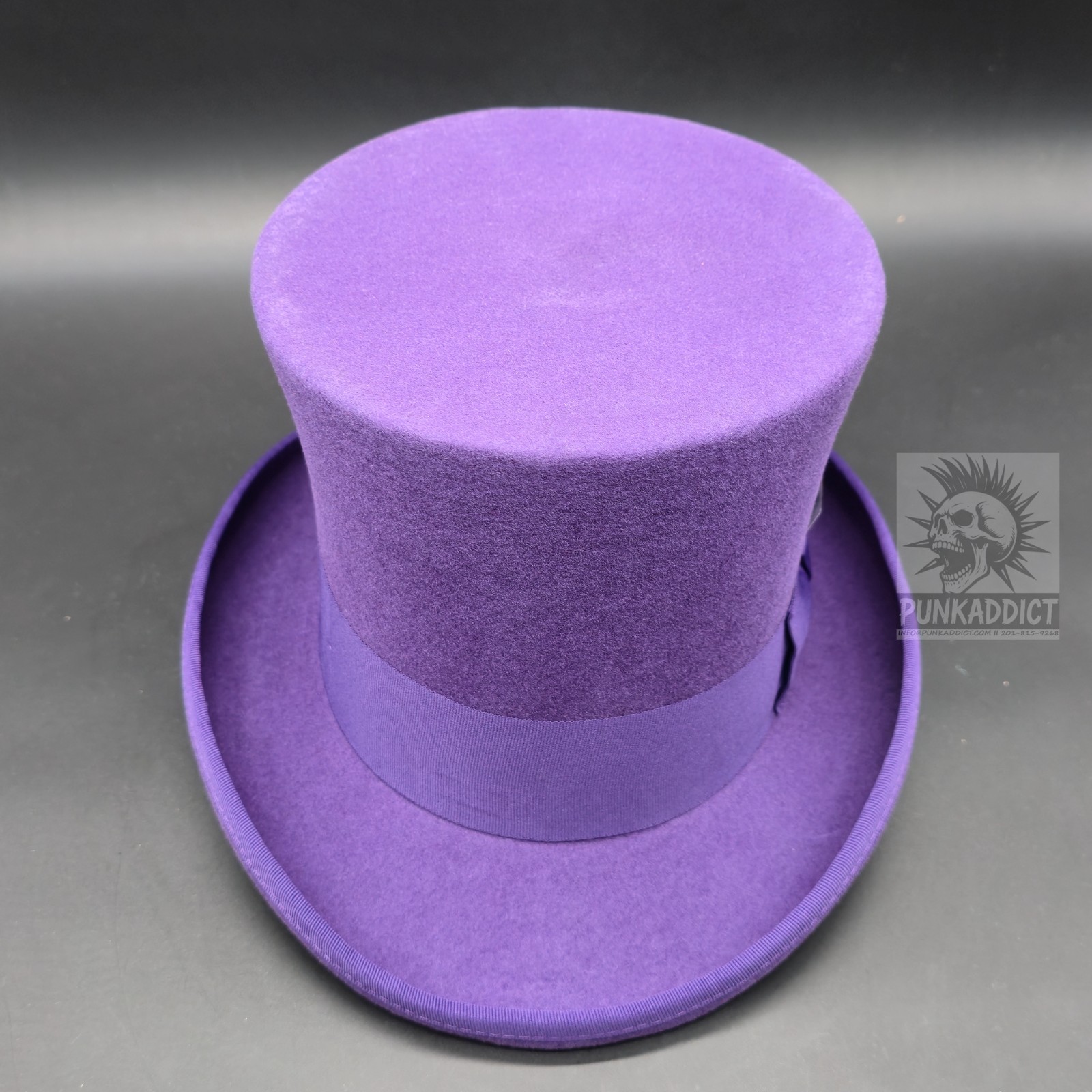 Black Top Hat Wool Felt Victorian Slash Mad Hatter Steampunk Rock Star USA