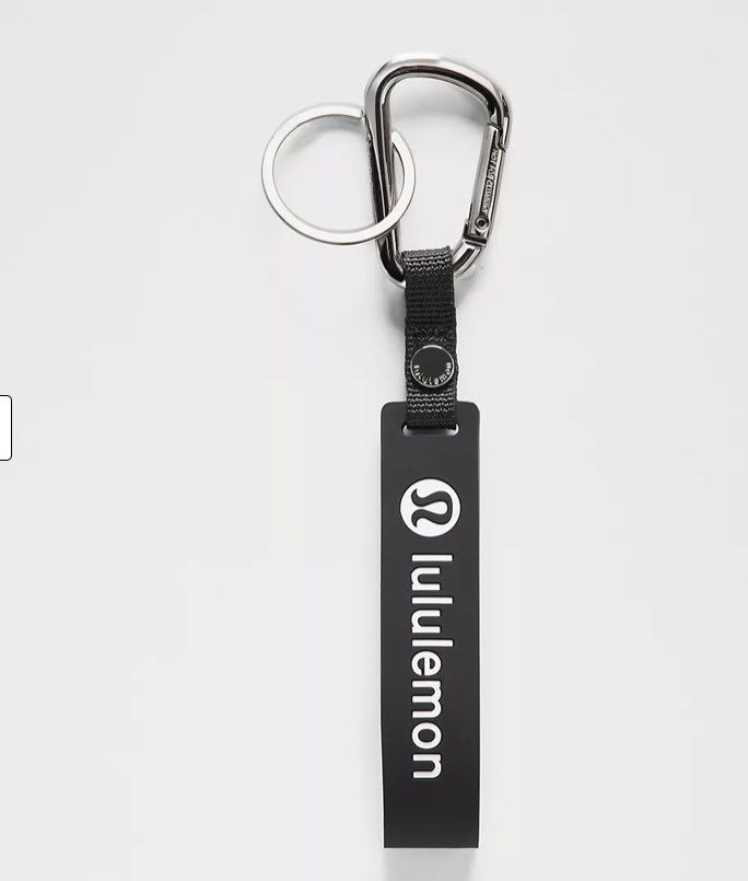 Lululemon silicone keychain, black/white, live in the moment. NWT. Free shipping