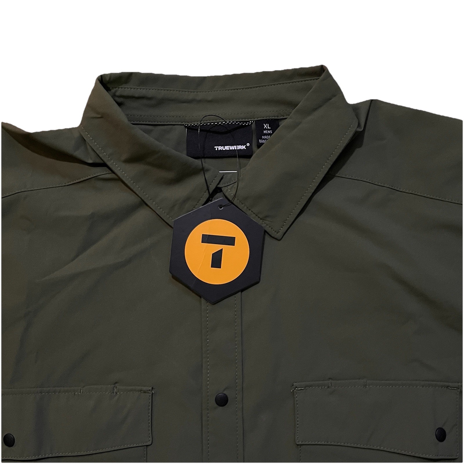 Truewerk Cloud Shirt Men’s Sz XL Green Long Sleeve Work Snap Button