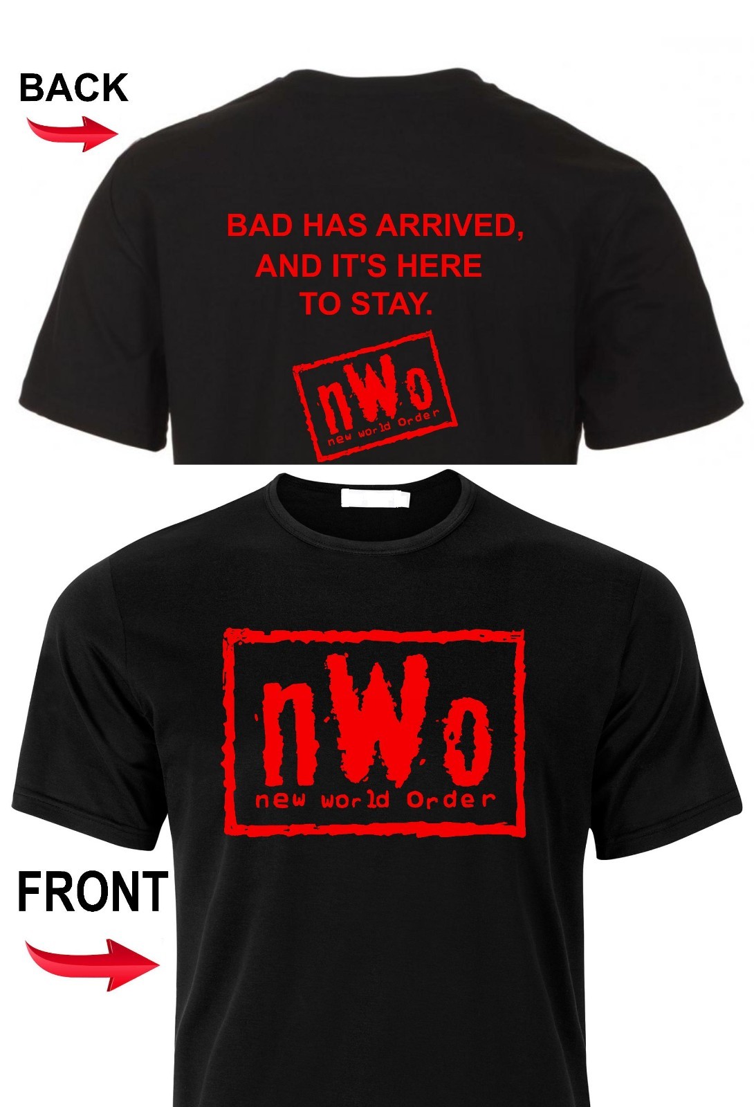 New World Order T-Shirt nWo Logo WCW Professional Wrestling T Shirt Tee