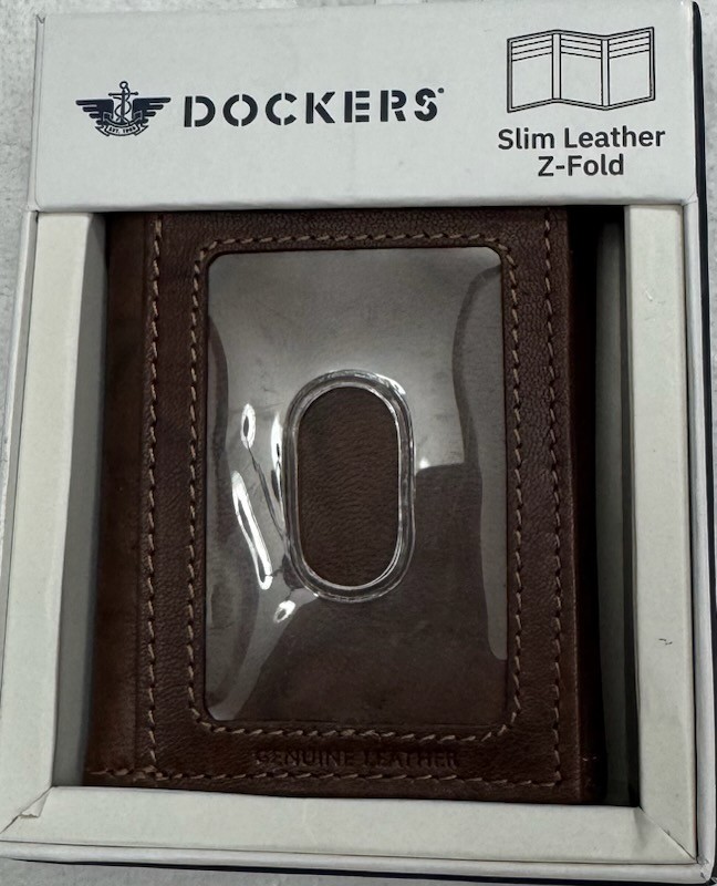 New Dockers Men’s Slim Z -Fold Wallet Brown Color $18.99