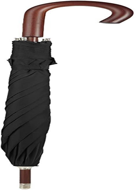 Eco-Friendly Auto Open Umbrella with Classic Wooden J Handle – Easy Grip