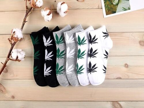 12 Pairs Mens Ankle/Quarter Crew Weed Leaf Socks Cotton Low Cut Socks 9-11,10-13