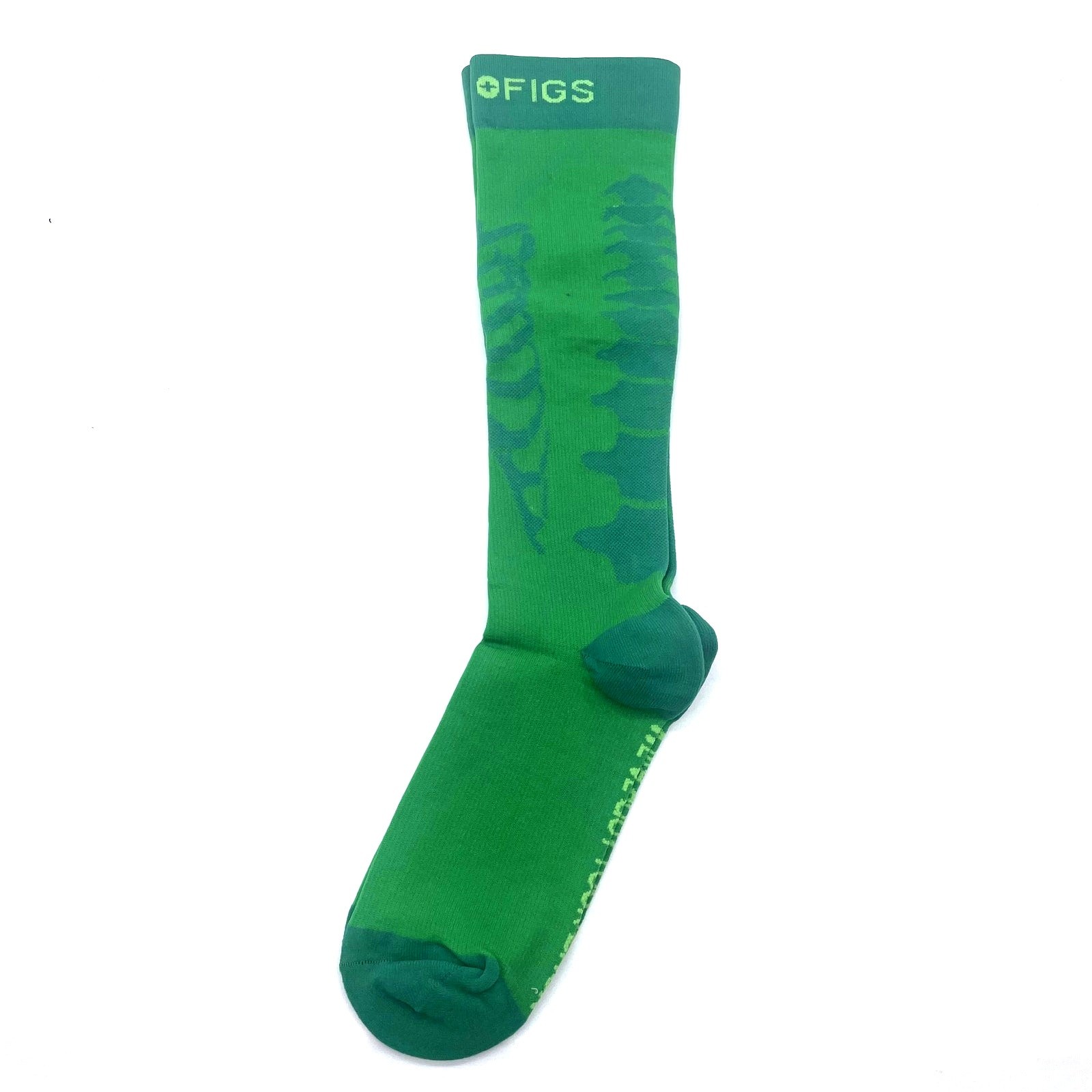 1 Pair FIGS Compression Green Socks Size L