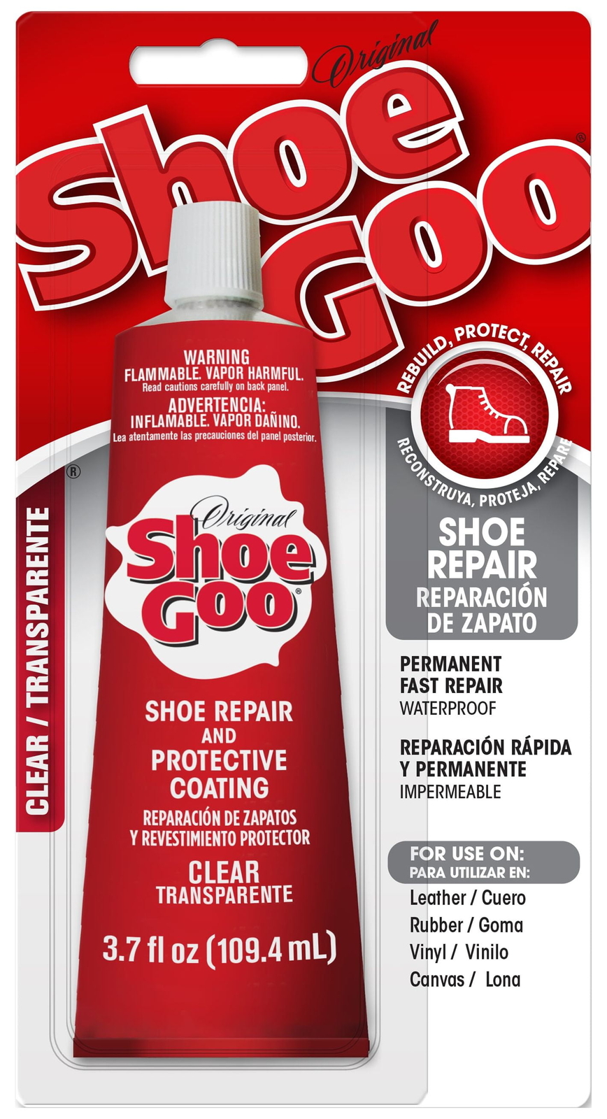 Eclectic Shoe Goo Adhesive Glue, Shoe Repair, Clear, 110010, 3.7 fl. oz.