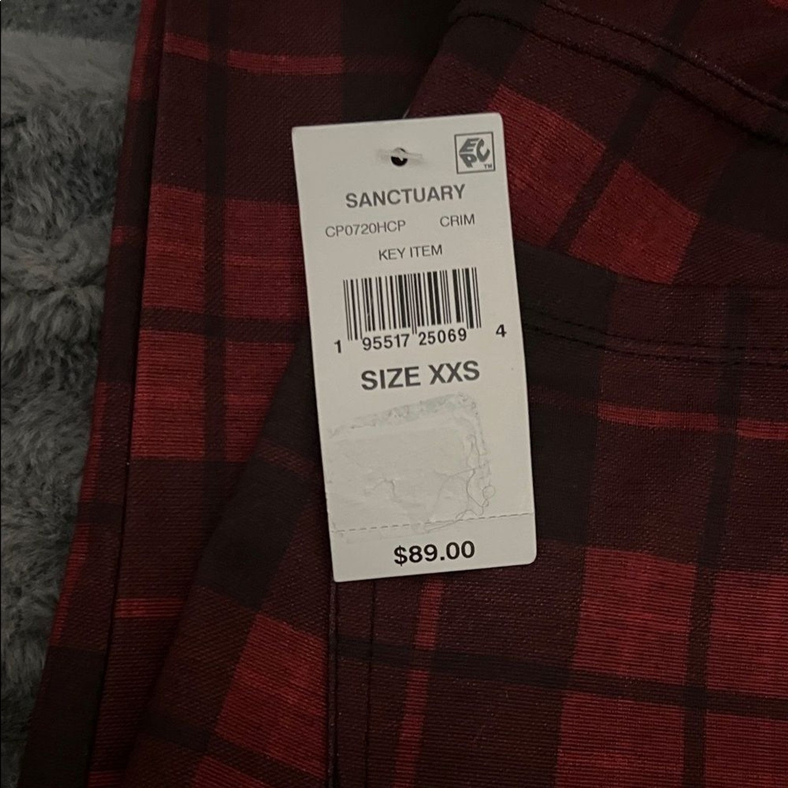 Sanctuary Red and Black Checkered Skinny Pants Size:XXS Retail: $89