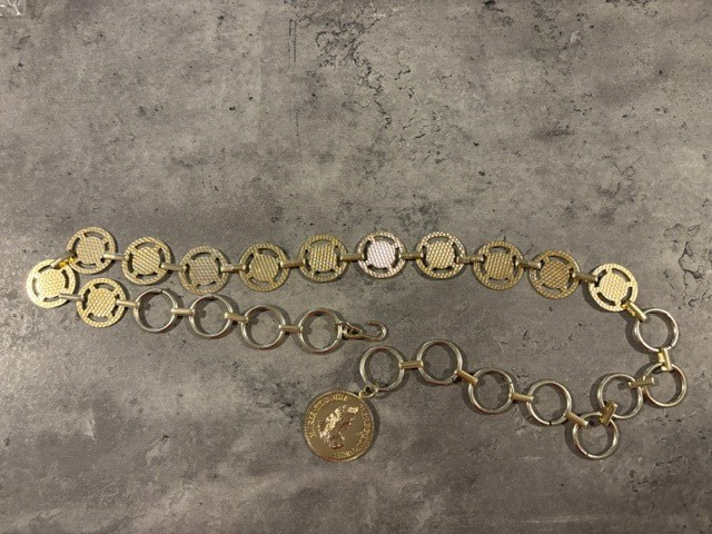 Vintage Gold Tone Metal Chain Hip Belt Statement – Maria Theresia Coin
