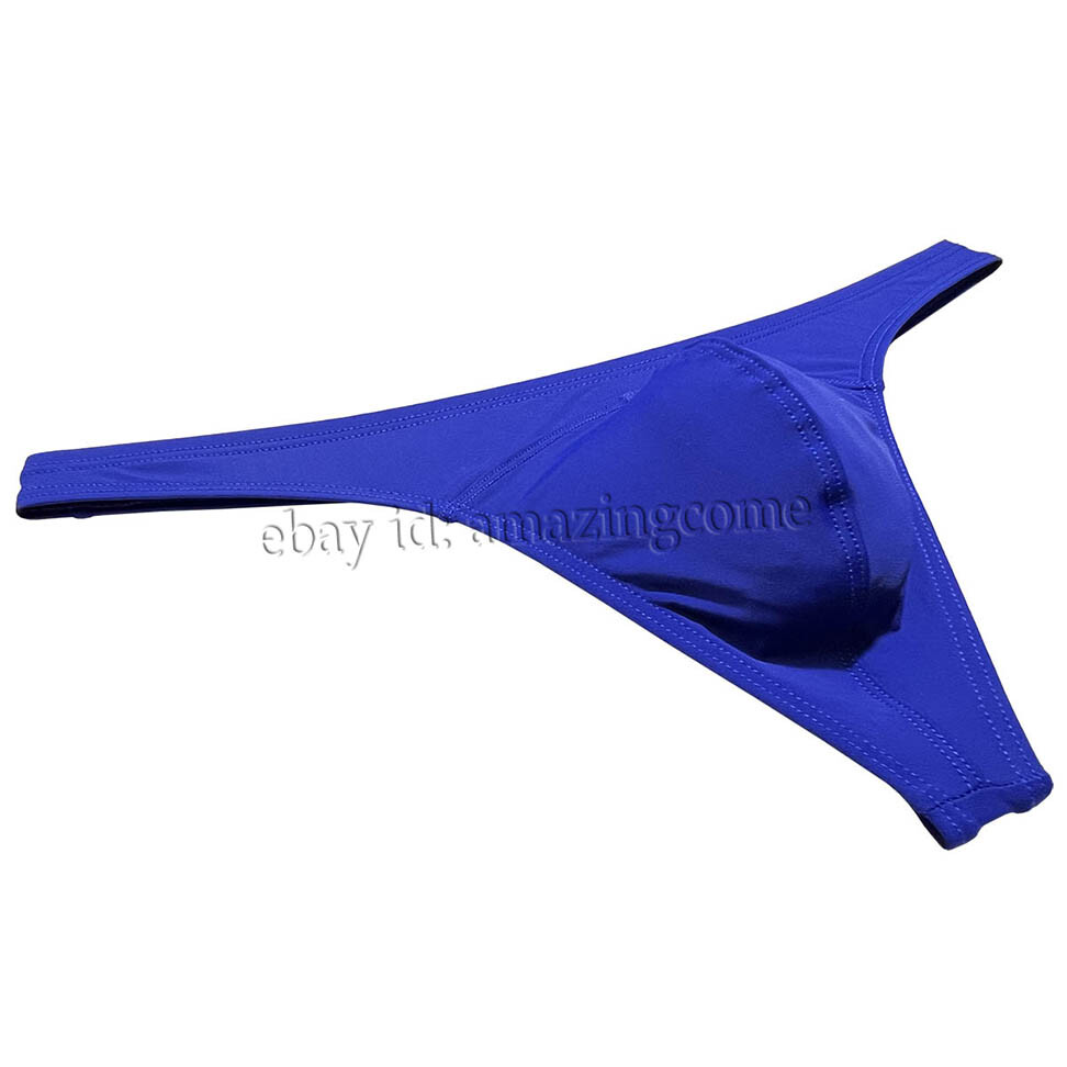 Men’s Matte Swimming Cloth T-back Smooth Thong Underwear Elastic Bikini Tangas