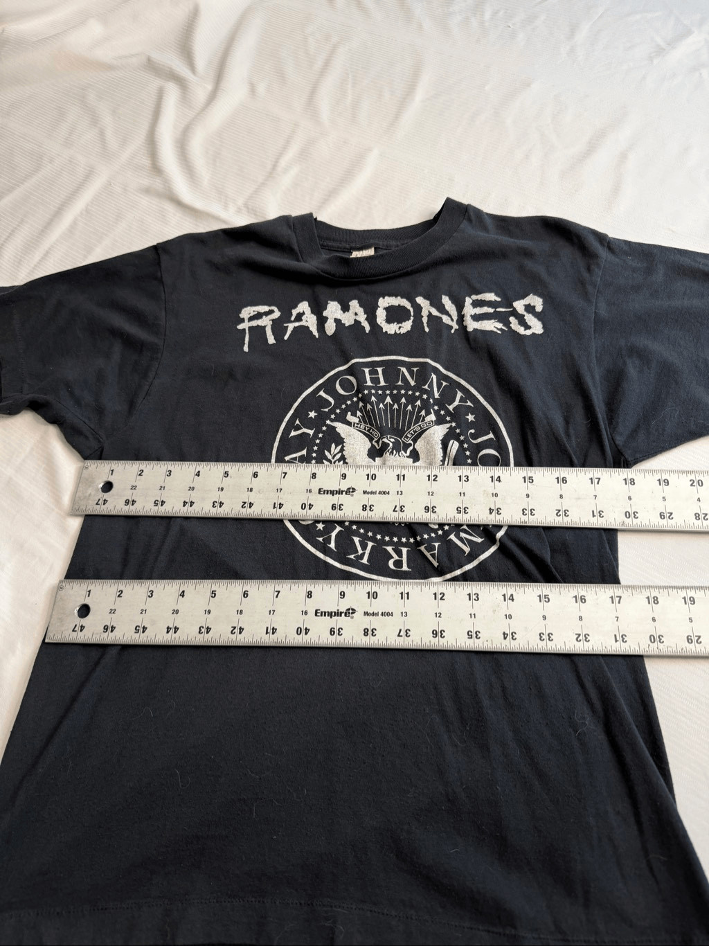 Rare 1980s Ramones Logo Screen Stars T-Shirt Richie Ramone Faded Black Large