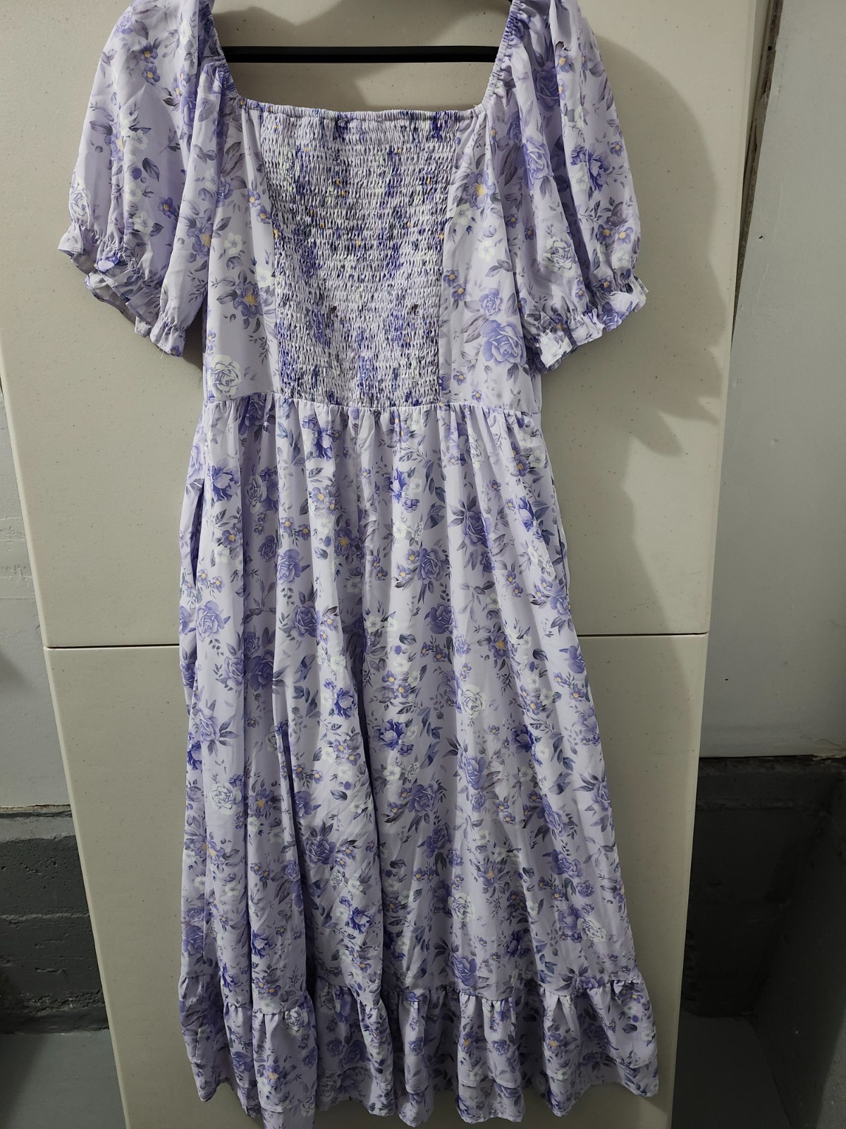 Scarlett Darkness Dress Womens L Lilac Victorian Puff Milkmaid Bodice Smock Boho
