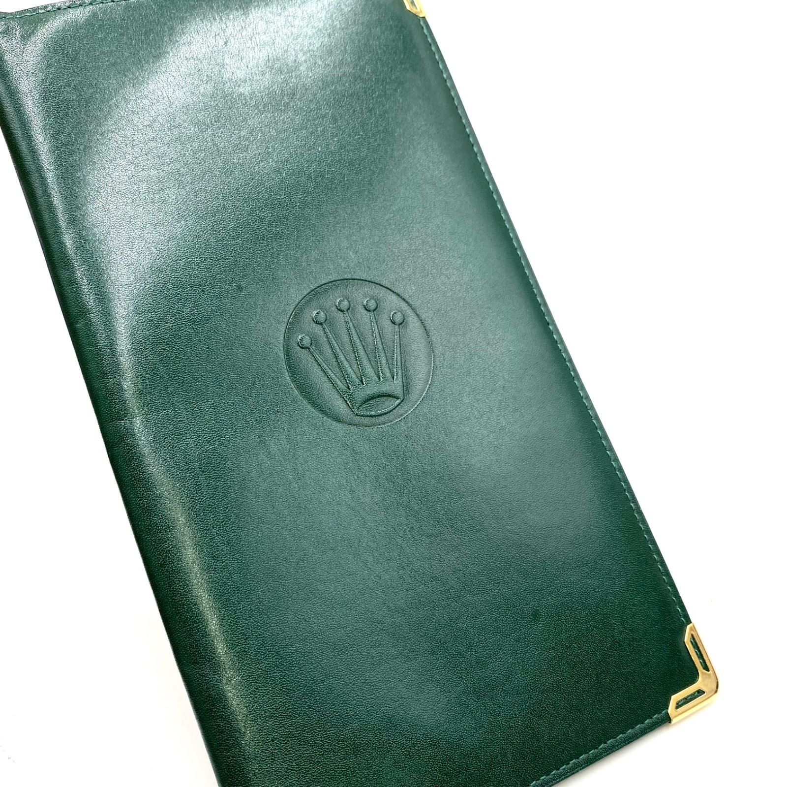 Rolex Novelty Money Clip Green Gold Leather Crown – Used