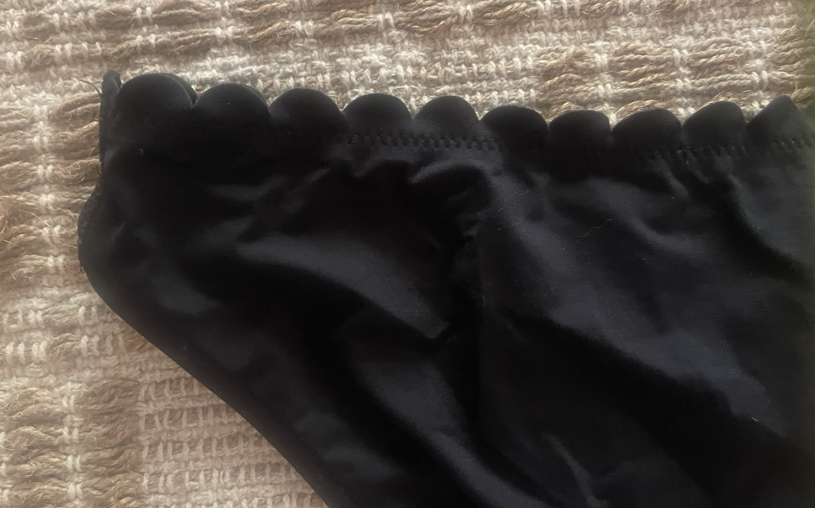 Lascana Black Moderate Coverage Scalloped Edge Swimsuit Bikini Bottoms XL Unworn