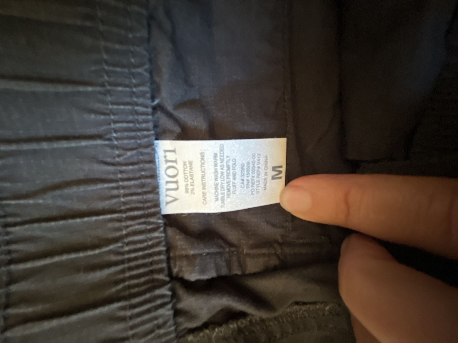 Vuori Ripstop Pant Charcoal Gray Drawstring Hiking Pants