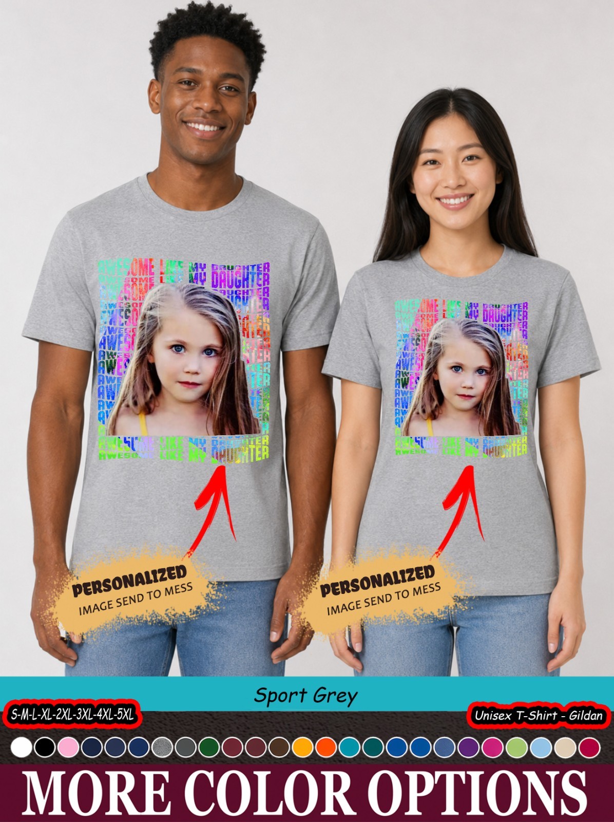 Custom Photo Proud Father Awesome Like My Daughter Shirt, Dad Appreciation Tee