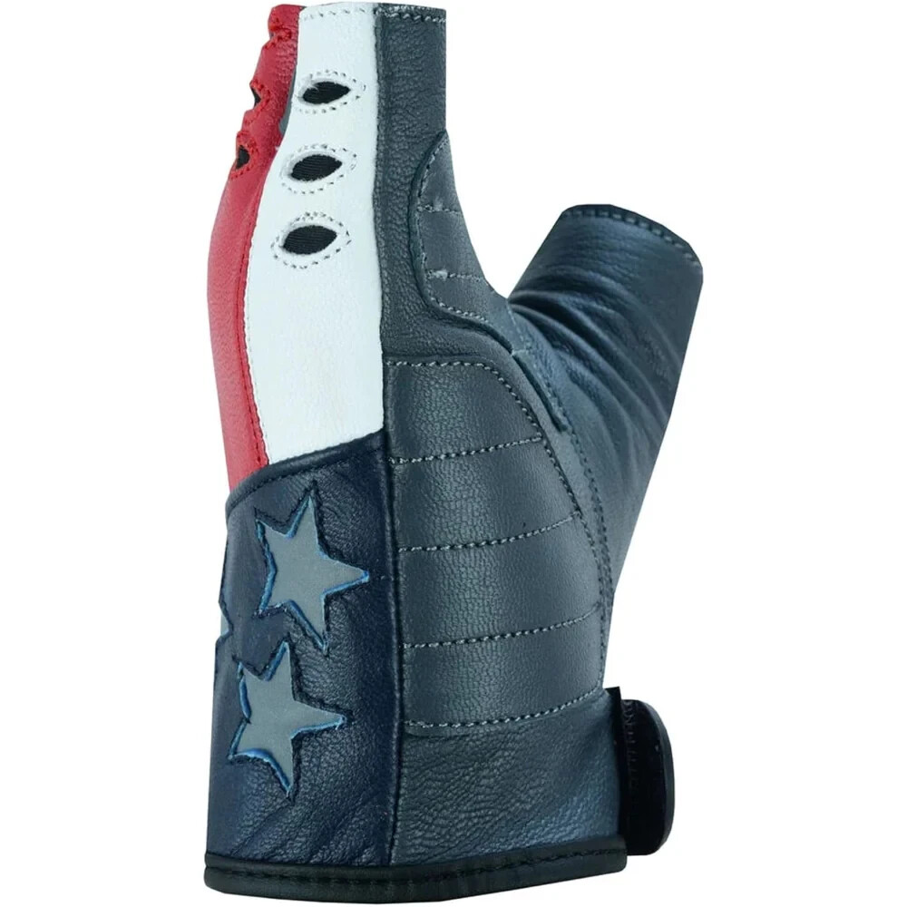 Mens Genuine Goat Leather Fingerless Half Finger Motorcycle Driving Biker Gloves
