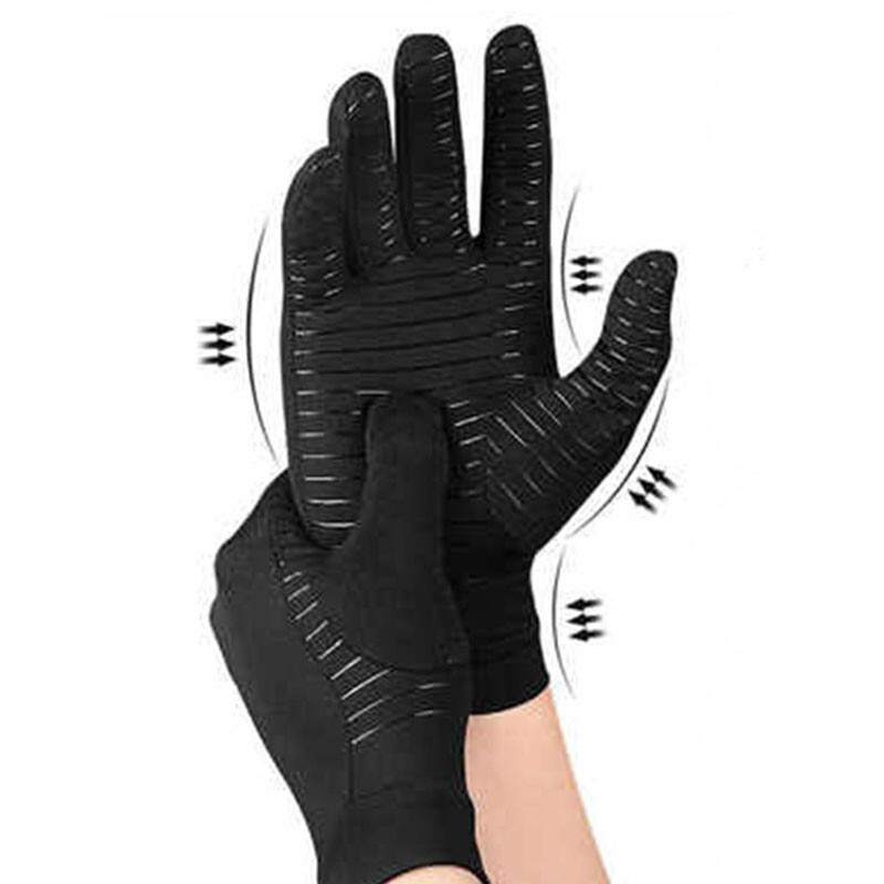 Copper Compression Gloves GYM Arthritis Carpal Tunnel Hand Support Pain Relief *