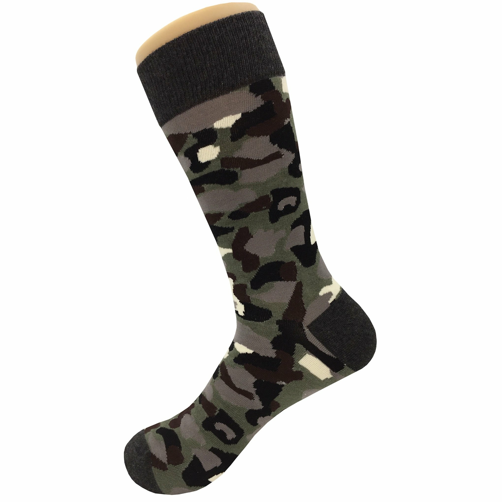 NWT Dark Camouflage Dress Socks Novelty Men 8-12 Multicolor Crazy Fun Sockfly