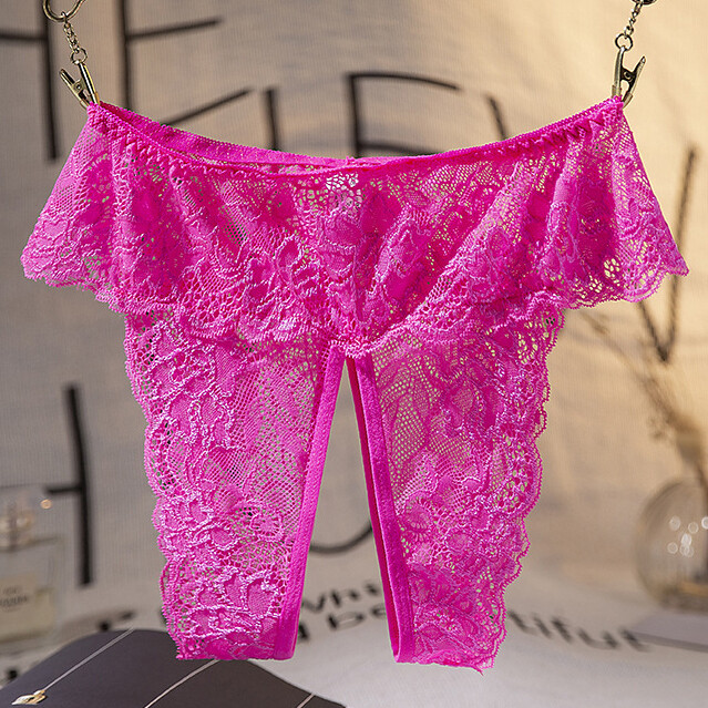 Sexy Womens Lace Panties Briefs Crotchles Ladies Cheeky Underwear Lingerie Thong