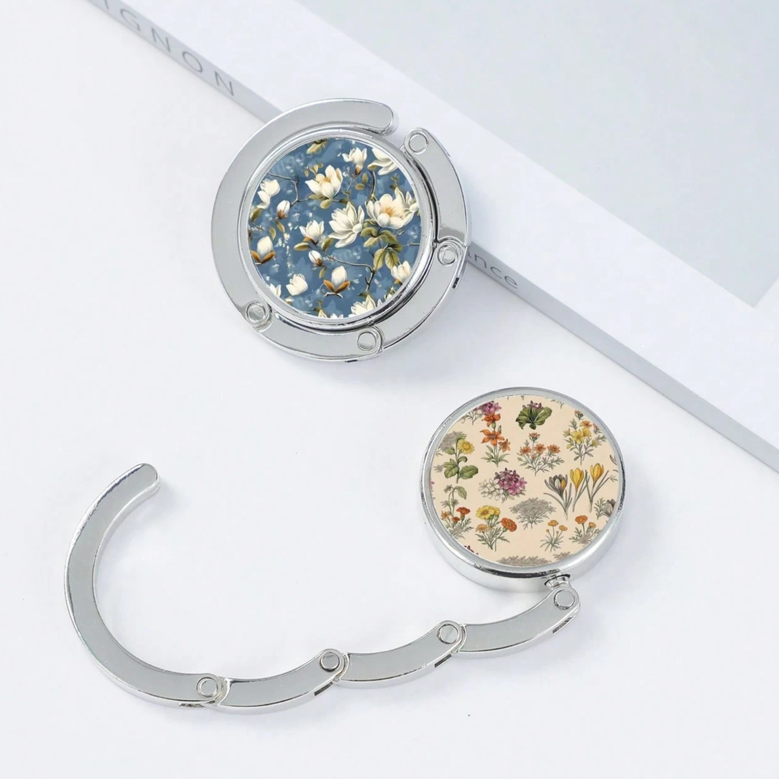 Floral Purse Hook Foldable Handbag Fashionable Table Hanger Wallet Holder Travel