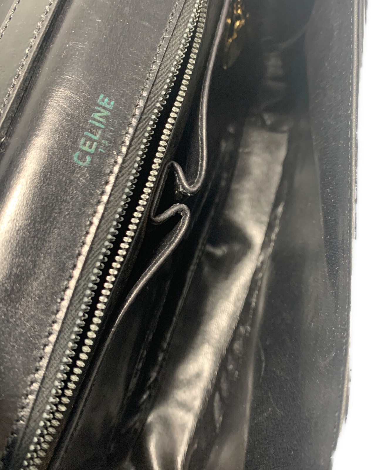 CELINE Vintage Shoulder Bag Black Women Pre-owned Heavy Wear Japan F/S USED