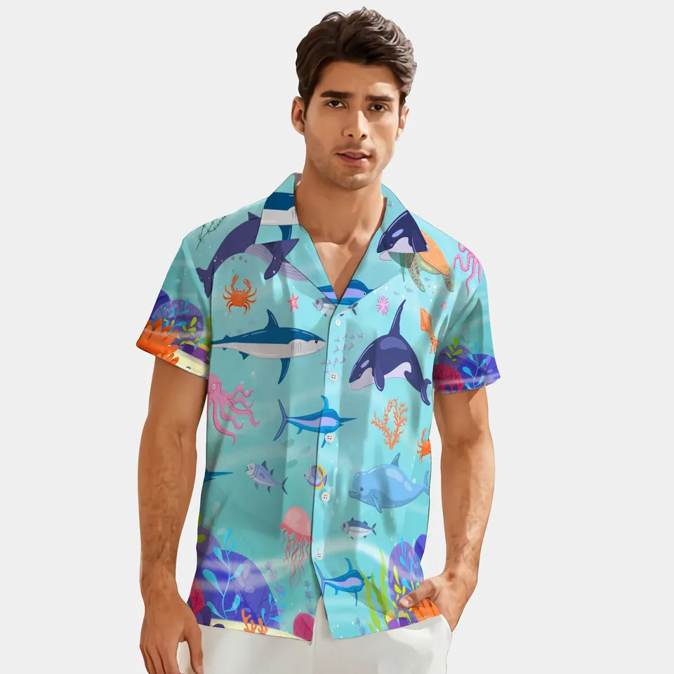 Ocean Fish Sealife Deep Sea Nature Beach Hawaiian Shirt Gift