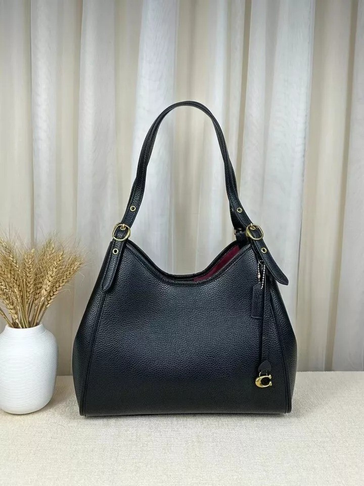 Coach Black Soft Pebble Leather Lori Shoulder Bag