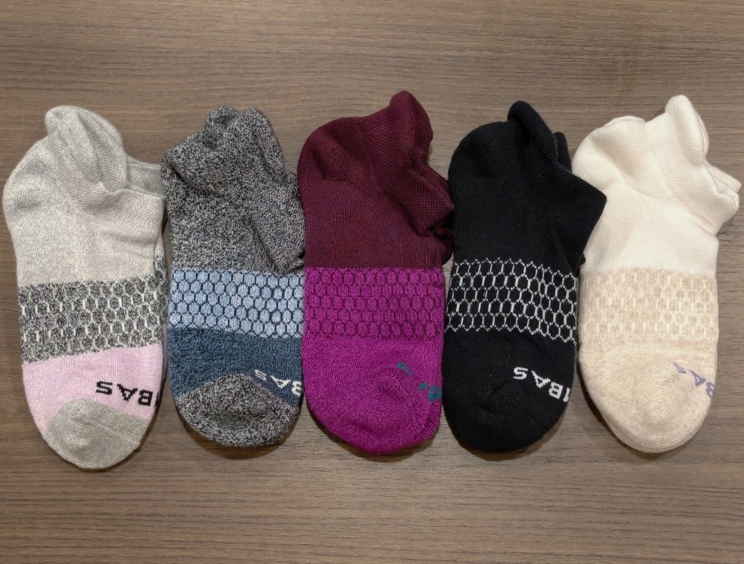 5 Pack Bombas Socks Honeycomb Solids Ankle Socks Women/Men/Kids