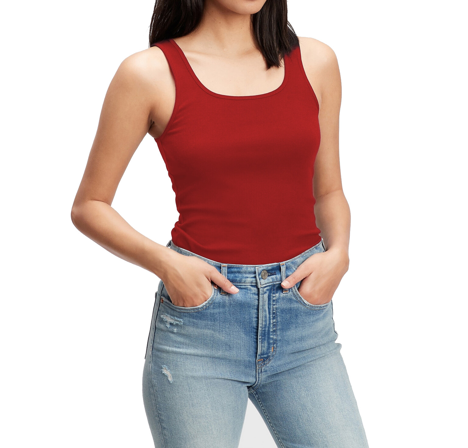3 Pack Women 100% Cotton Basic Ribbed Tank Top Sleeveless Shirts Mix Colors
