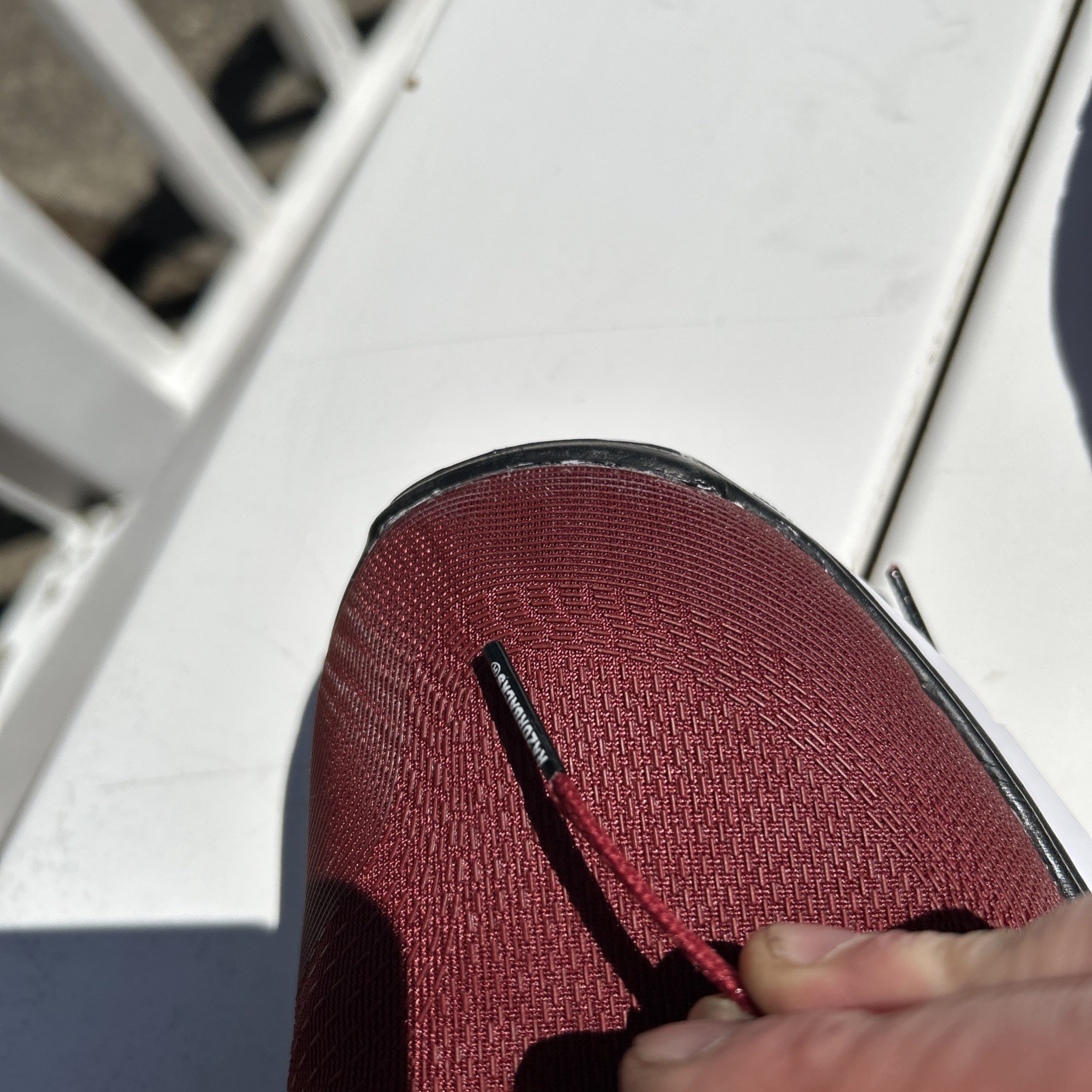 Arkansas Razorbacks Nike Free Trainer V7 Week Zero 12.5 needs eyelet fixed.