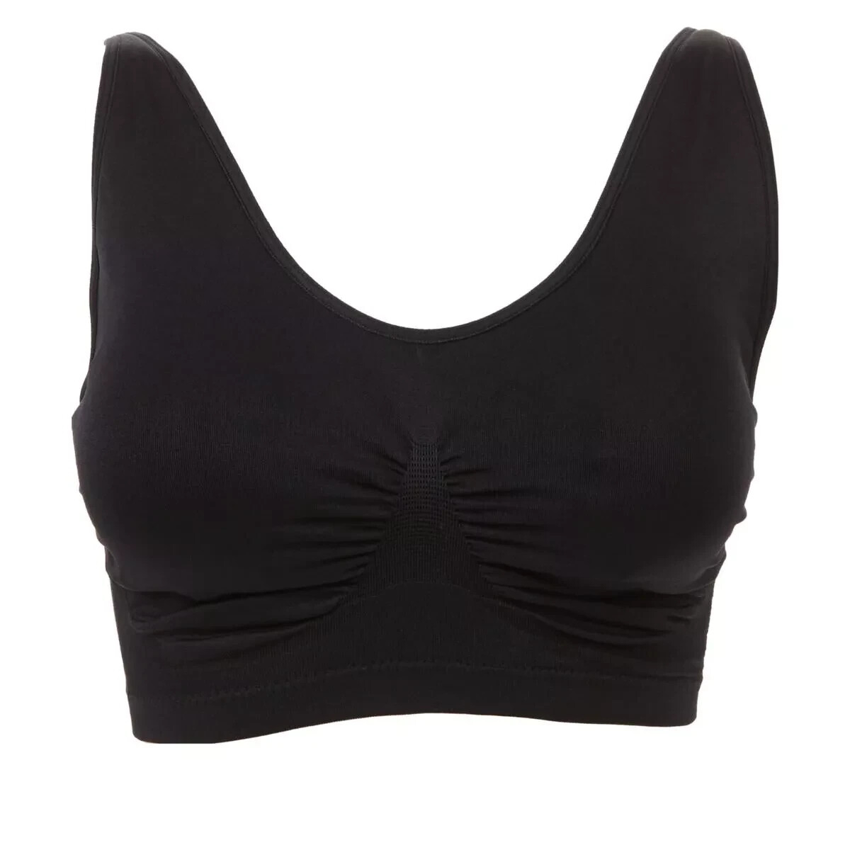 Rhonda Shear 2pack Seamless Jacquard Ahh Bra with Removable Pads, GEOBLK, Medium