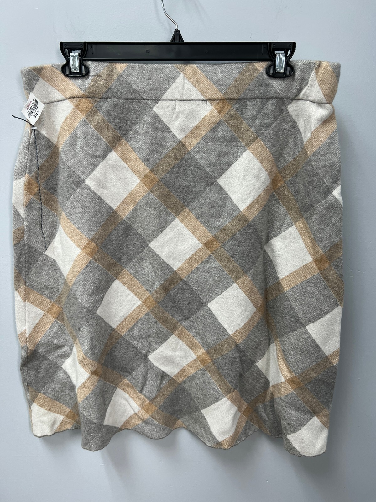 Liz Claiborne Gray, Beige, White Plaid A-line Skirt Women’s Size XL