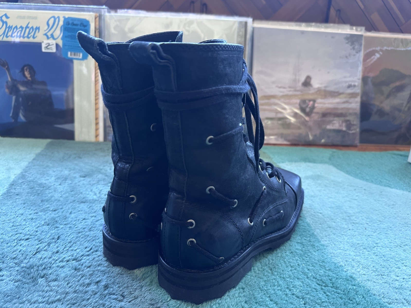 Fluevog NEARLY NEW Carlton MK1 Donohue black lace-up boot w/ lace detail W8/M6