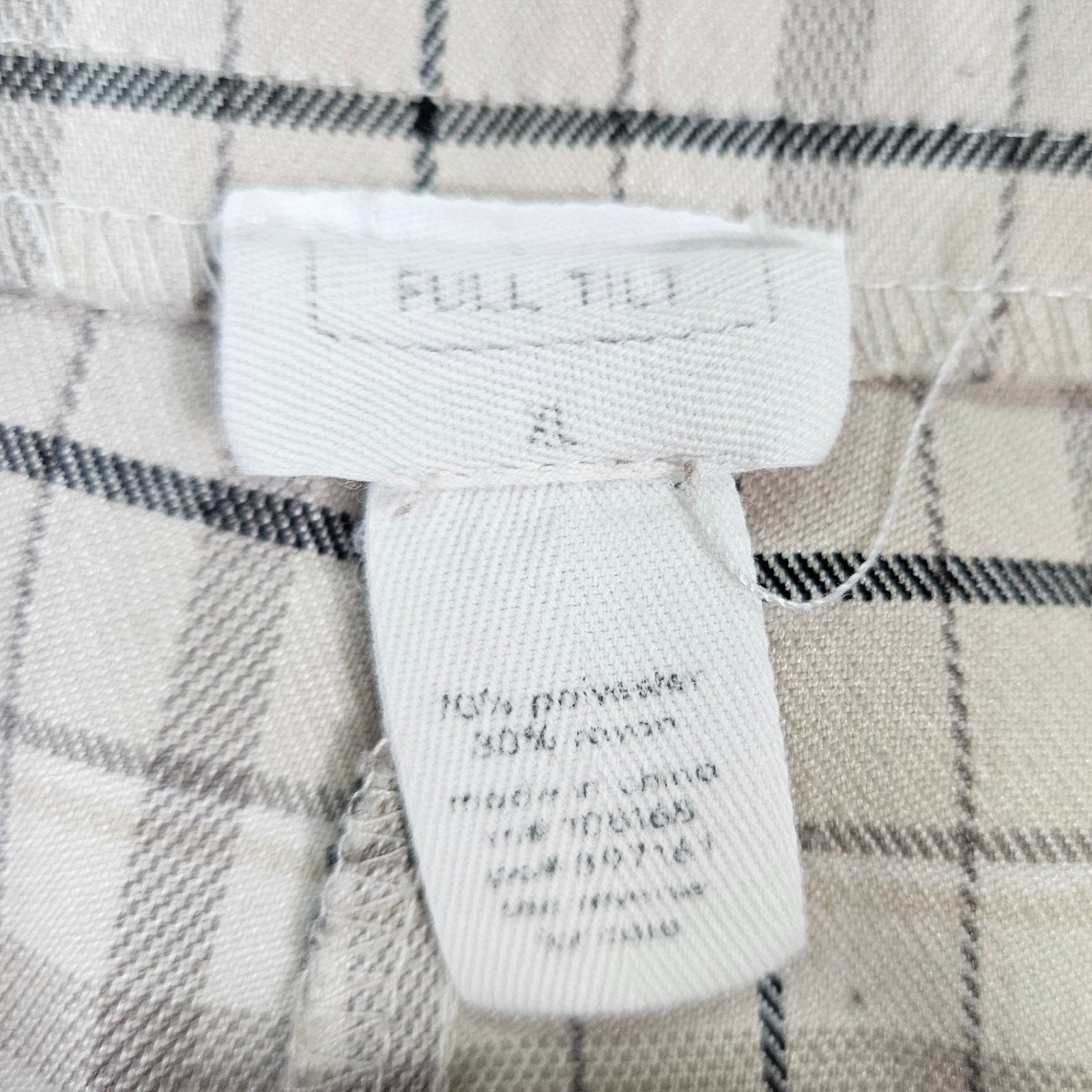 Womens Y2K Full Tilt Plaid Pants Beige Black Checkered Comfort Career Size XL