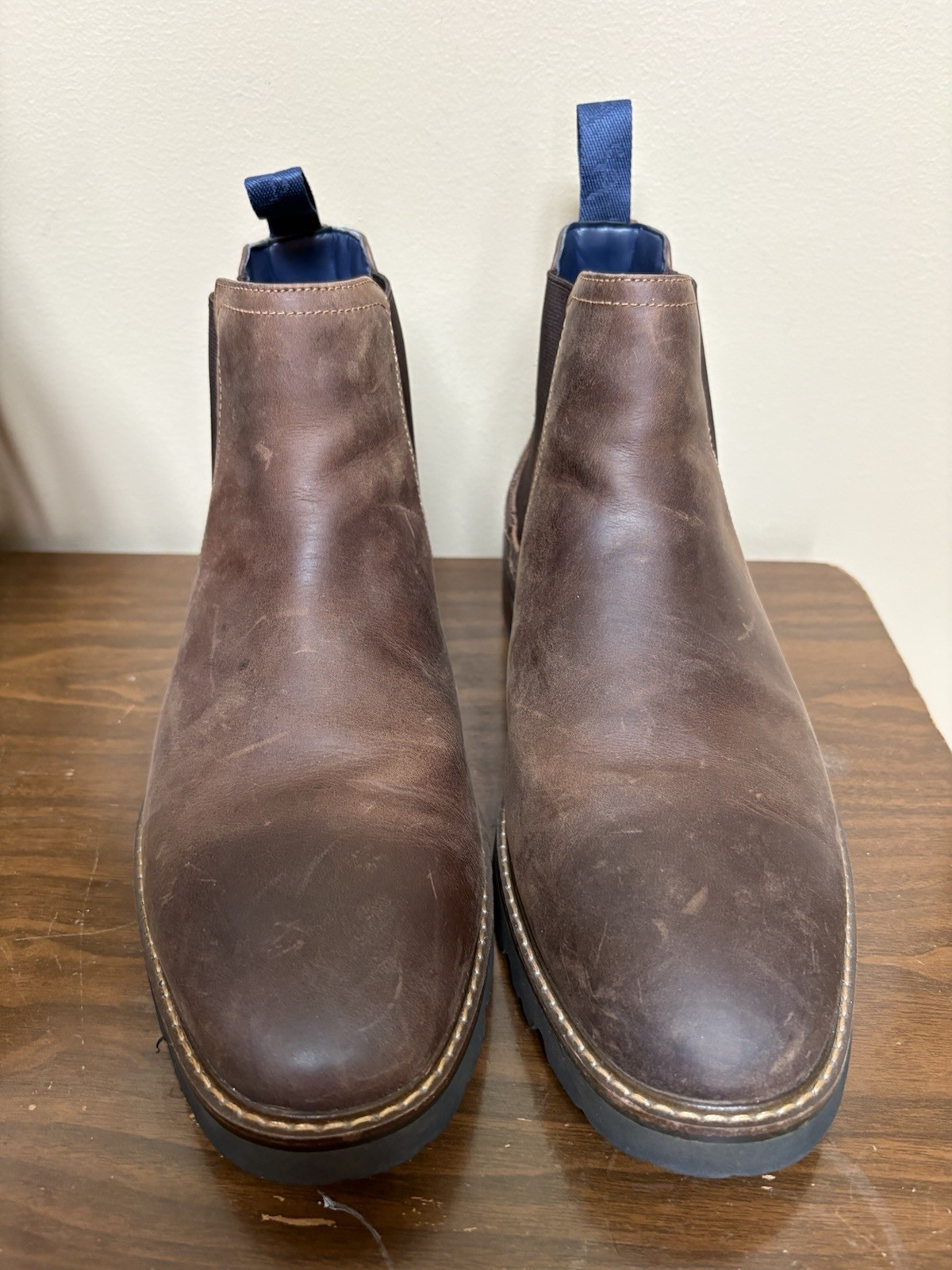 Florsheim Men’s Brown Leather Gore Boots Slip Resistant Rubber Sole 9.5W