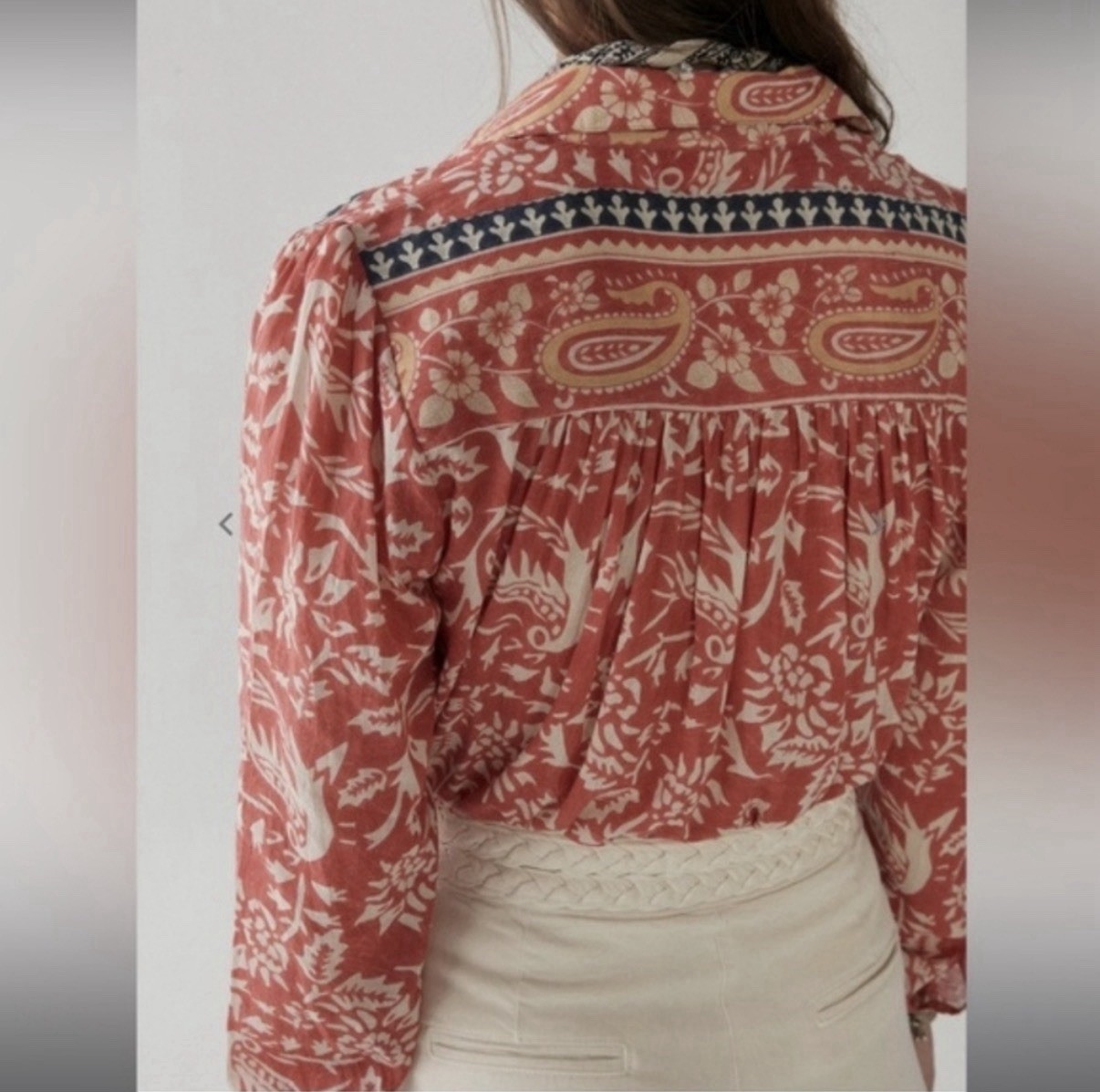 Maison Hotel Bruna Blouse/Shirt Palm Rosso Print Medium 100% Cotton slow fashion