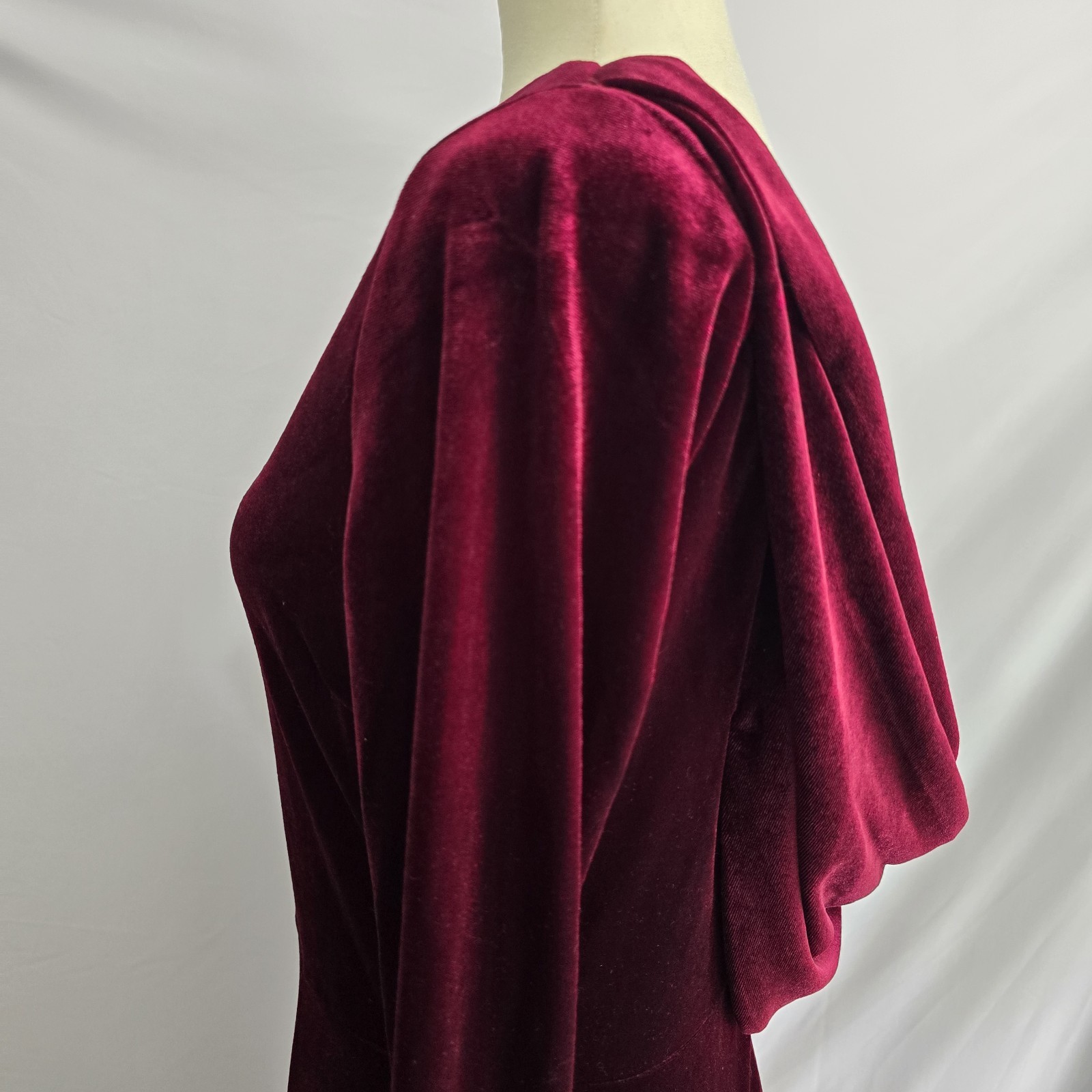 Whimsigoth Velvet Gown Size 10 Burgundy Draped Back Old Money Dark Feminine Core