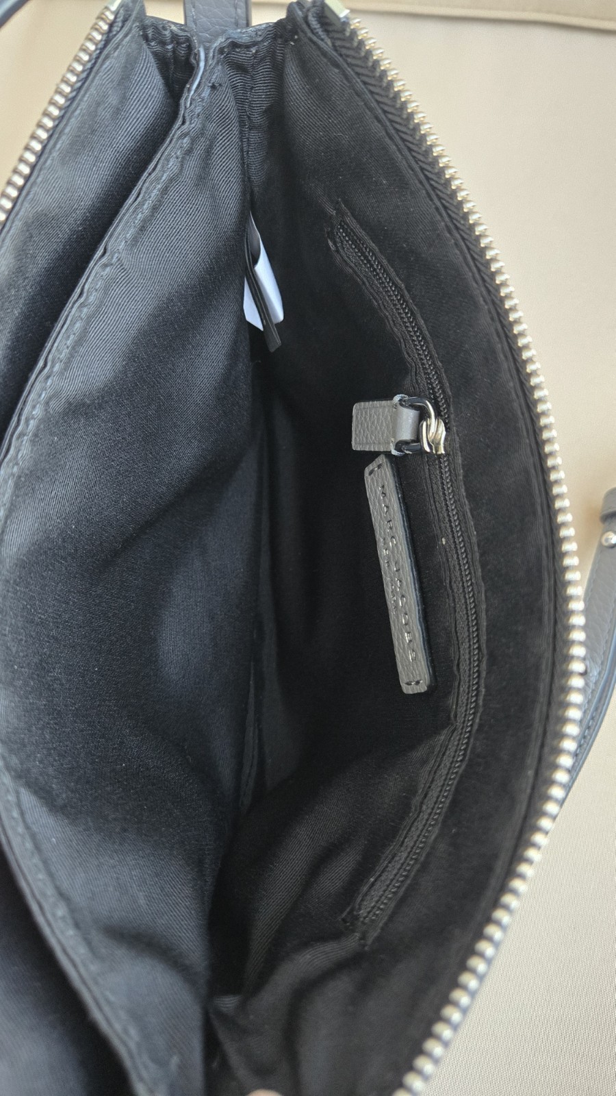 Marc Jacobs Gray Pebbled Small Crossbody Zip Top Adjustable Strap