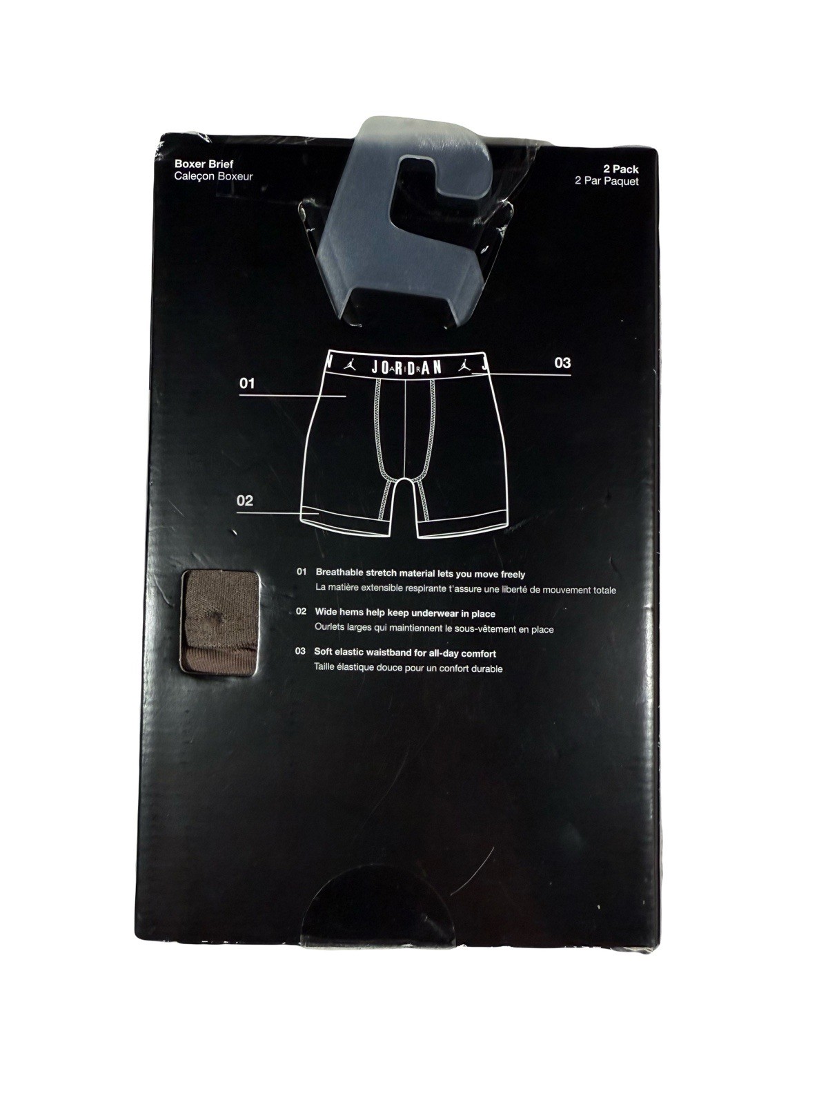 NWT. Jordan. 2 Pack. Flight Cotton Stretch Boxer Briefs. Brown. MRSP. $38.00