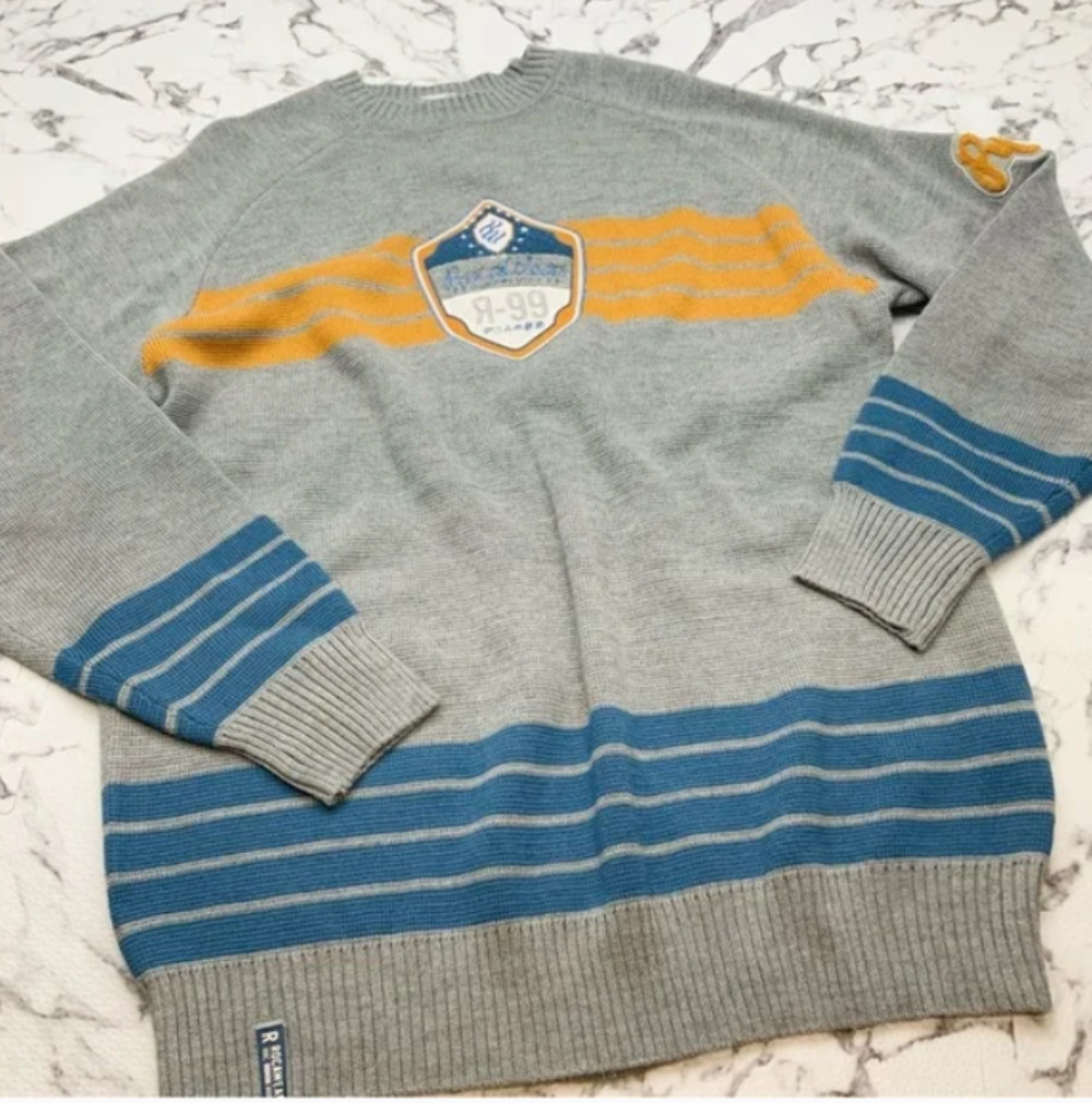 Men’s Rocawear Charcoal Grey | Orange | Blue Crewneck Sweater NWT