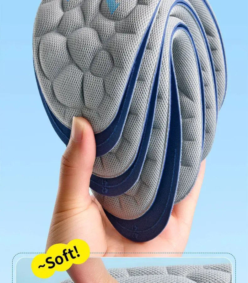 5D Insoles for Shoes Men Outdoor Running Sports Insole Feet Memory foam Shock Ab