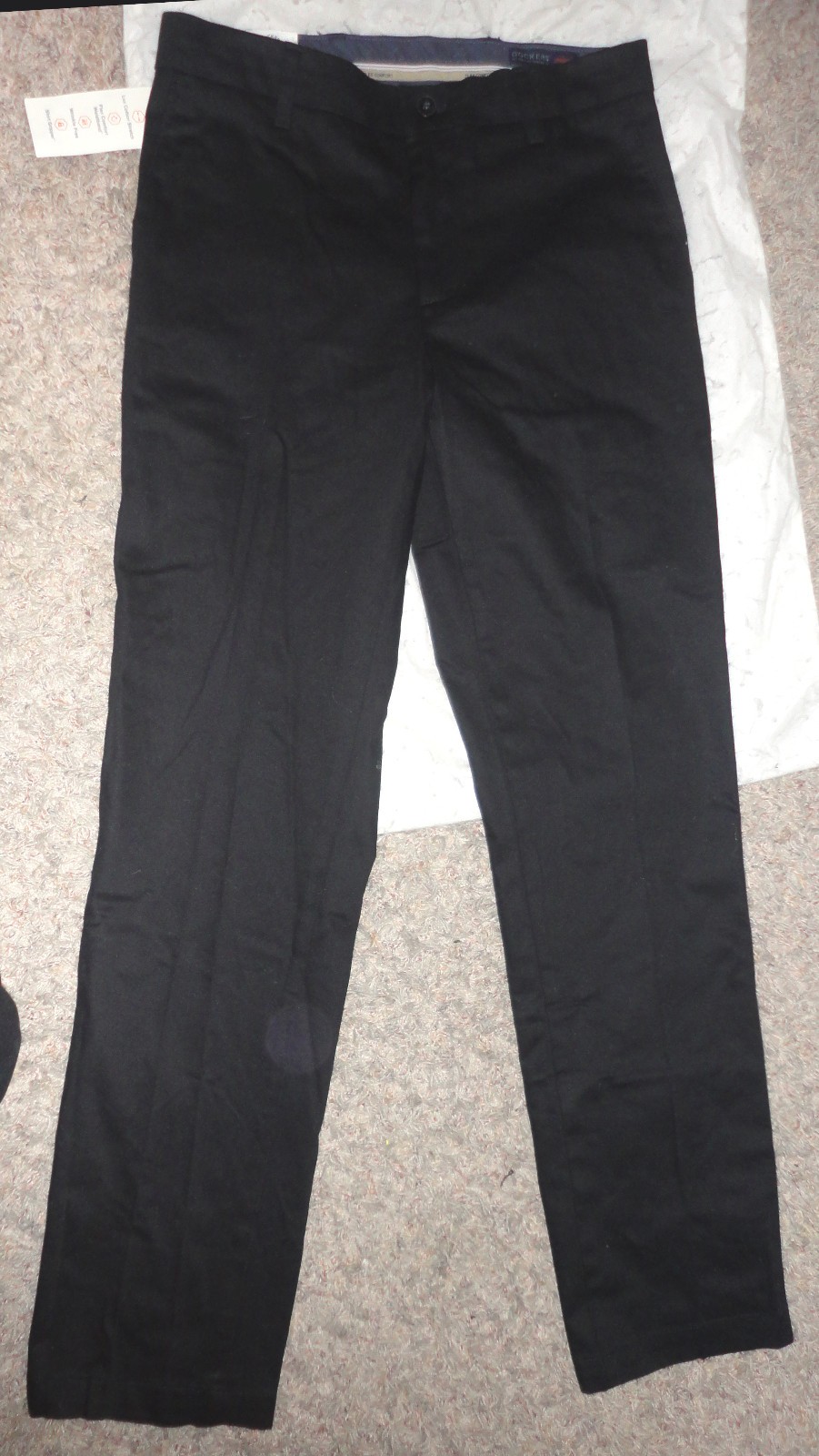 DOCKERS Mens SIGNATURE KHAKI LUX COTTON STRETCH BLACK PANTS~30 X 32~NEW
