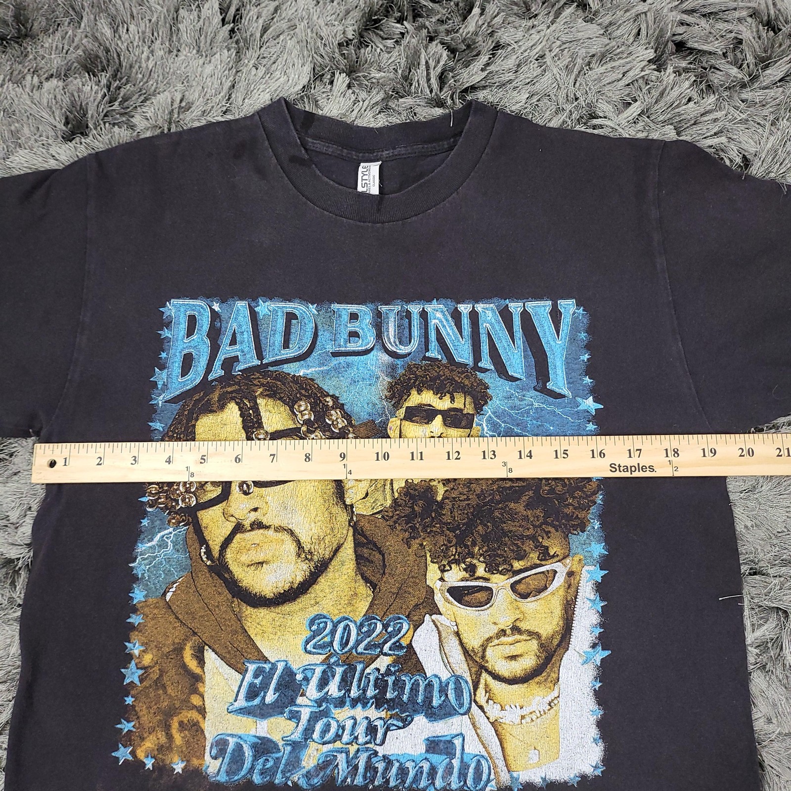 Bad Bunny Shirt Mens Medium Black 2022 El Ultimo Tour Del Mundo Music Concert