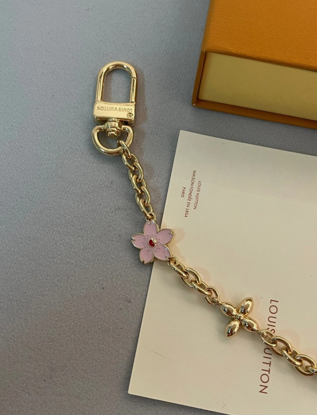 LV Monogram Charms Bag Chain Gold Key Holder M65162 New LV