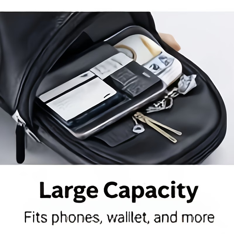 Men’s PU Leather Sling Bag, Crossbody Chest Pack Multi-Pocket, Travel Daypack