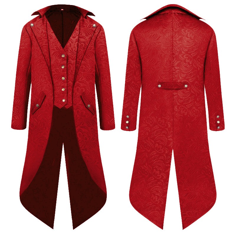 Retro Victorian Steampunk Gothic Men Tailcoat Jacket Tail Coat Halloween Costume